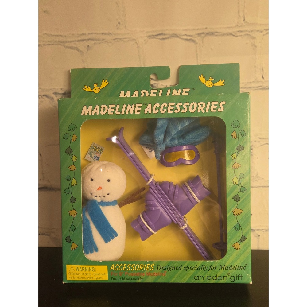 Vintage Eden Madeline Accessories Ski Set for 8" Doll Snowman Goggles NIB